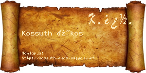 Kossuth Ákos névjegykártya