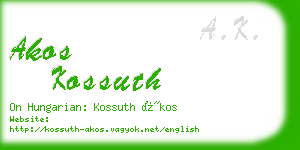 akos kossuth business card